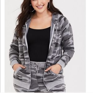 Torrid Grey Camo Zip Hoodie